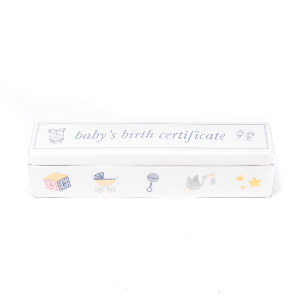 Blue 'Baby's Birth Certificate' Holder