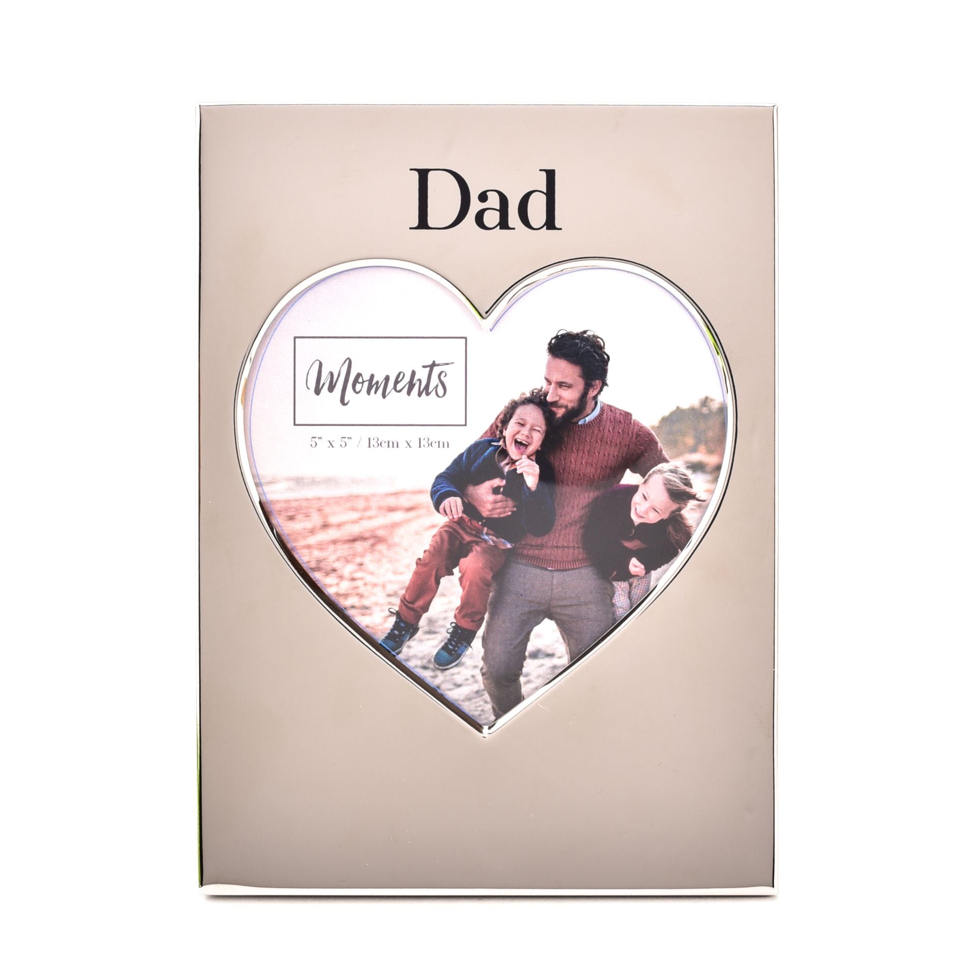 Picture Photo Silver Heart Frame 'DAD' 5 X 5