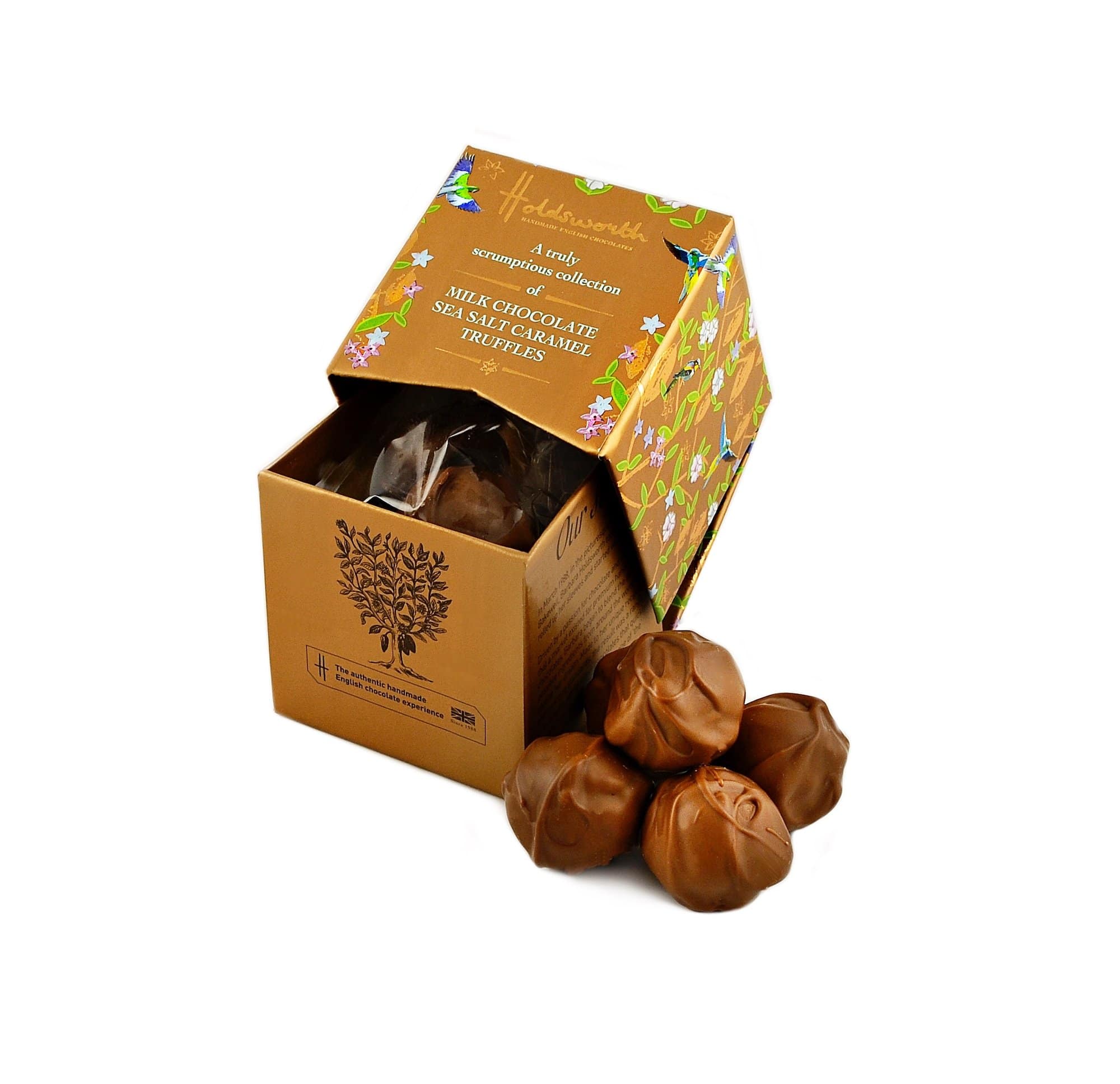 Handmade Petite Box of Milk Chocolate Sea Salt Caramel Truffles by Holdsworth