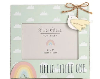 Hello Little One' Bird and Rainbow Photo Frame