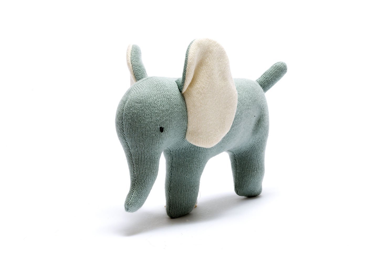 Knitted Organic Cotton Small Teal Elephant