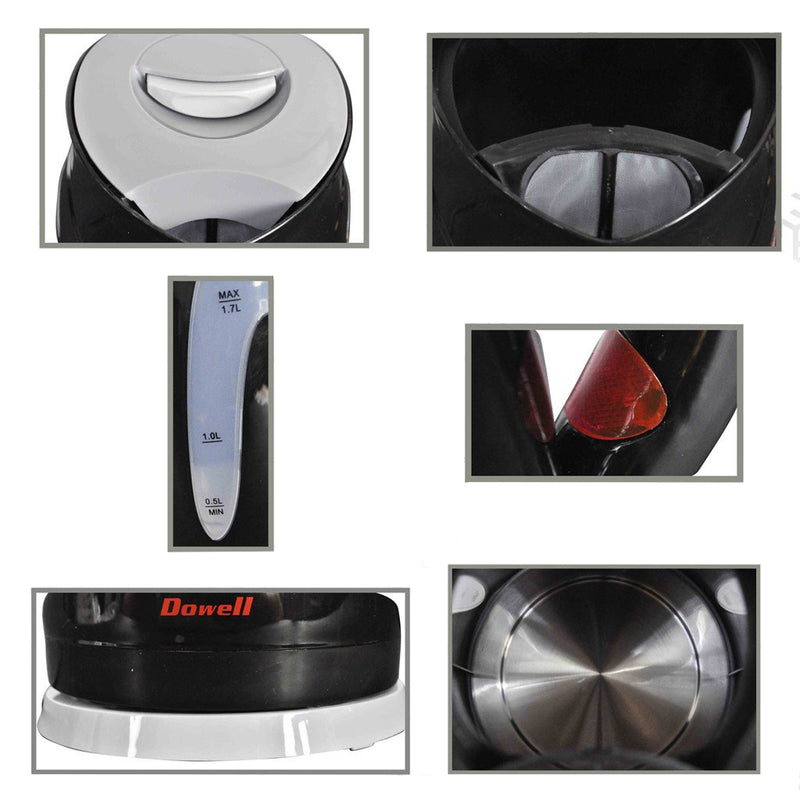 Dowell 1.7 Liter Electric Kettle Water Heater EK-176 (Black)