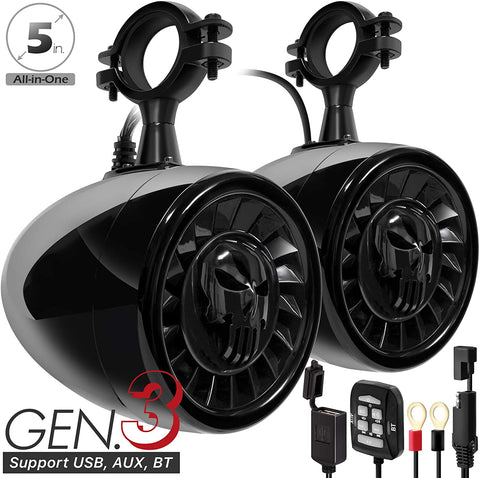 GoHawk RD8 Waterproof Bluetooth Motorcycle Stereo Speakers 7 8