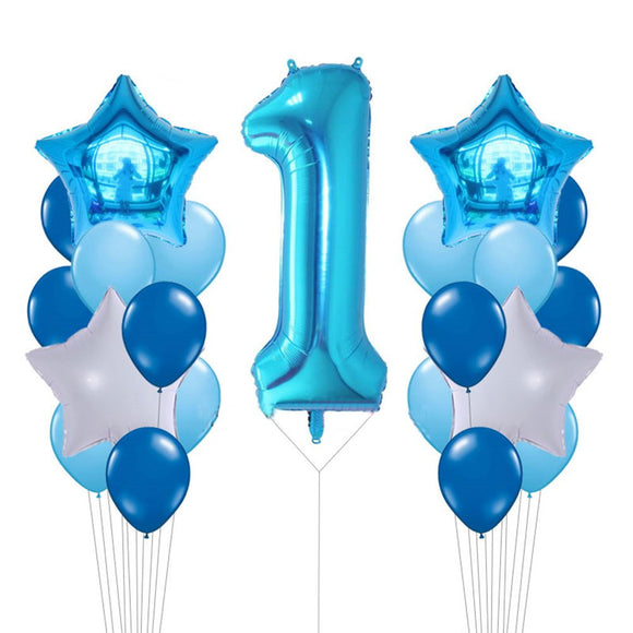 teal number balloons