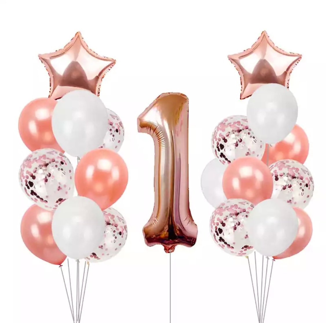 ROSE GOLD GIANT Number 1 Balloon-Baby First Birthday Party ...