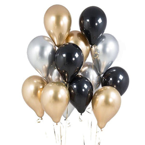 gold silver balloons