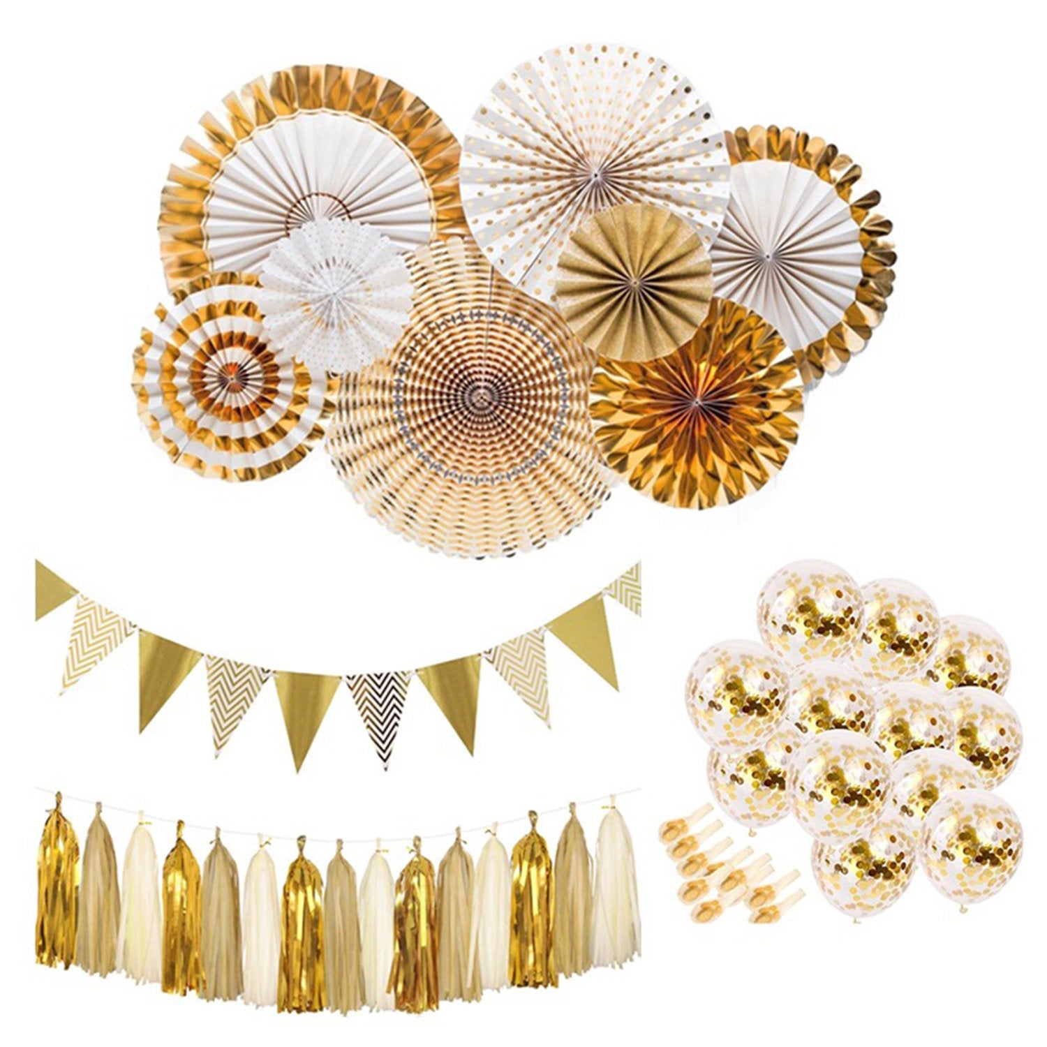 gold party tassels