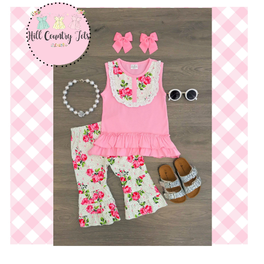 baby girl ruffle pants set