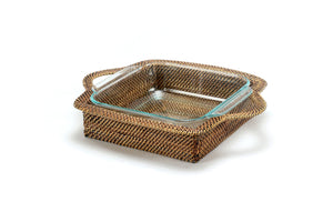 Calaisio 1 QT Square Baker Basket with Baking Dish - Includes Pyrex 8-inch