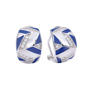 Belle Etoile Chevron Earrings - Blue