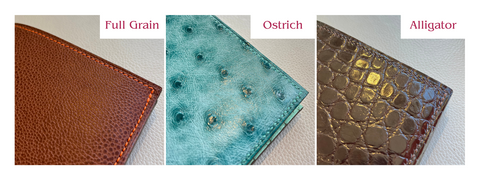 Comparison between different types of leather