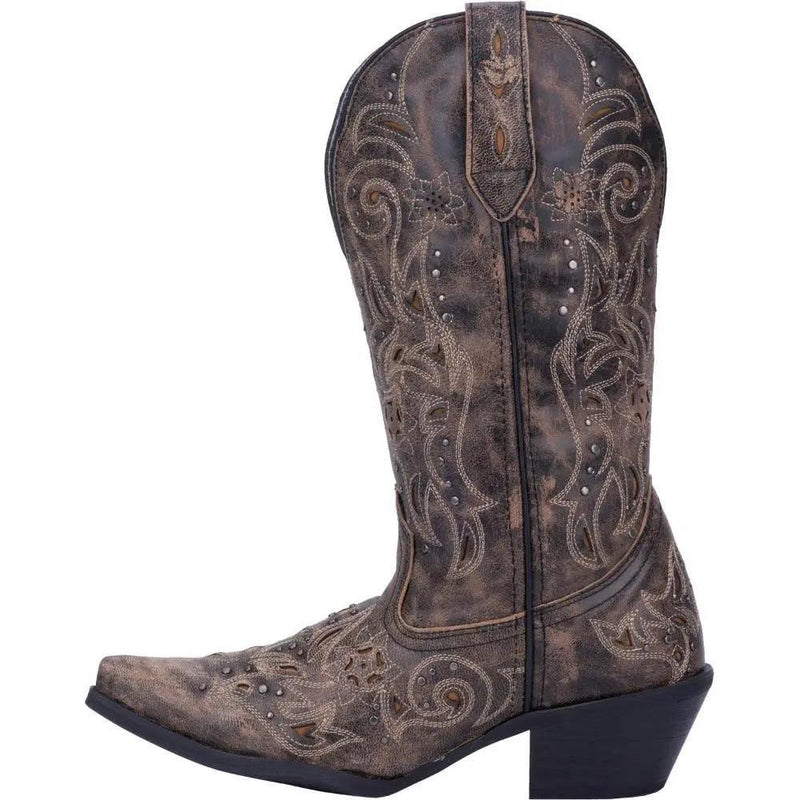 Laredo Vanessa Black Tan Snip Toe Wide Calf Leather Boot 52050 ...