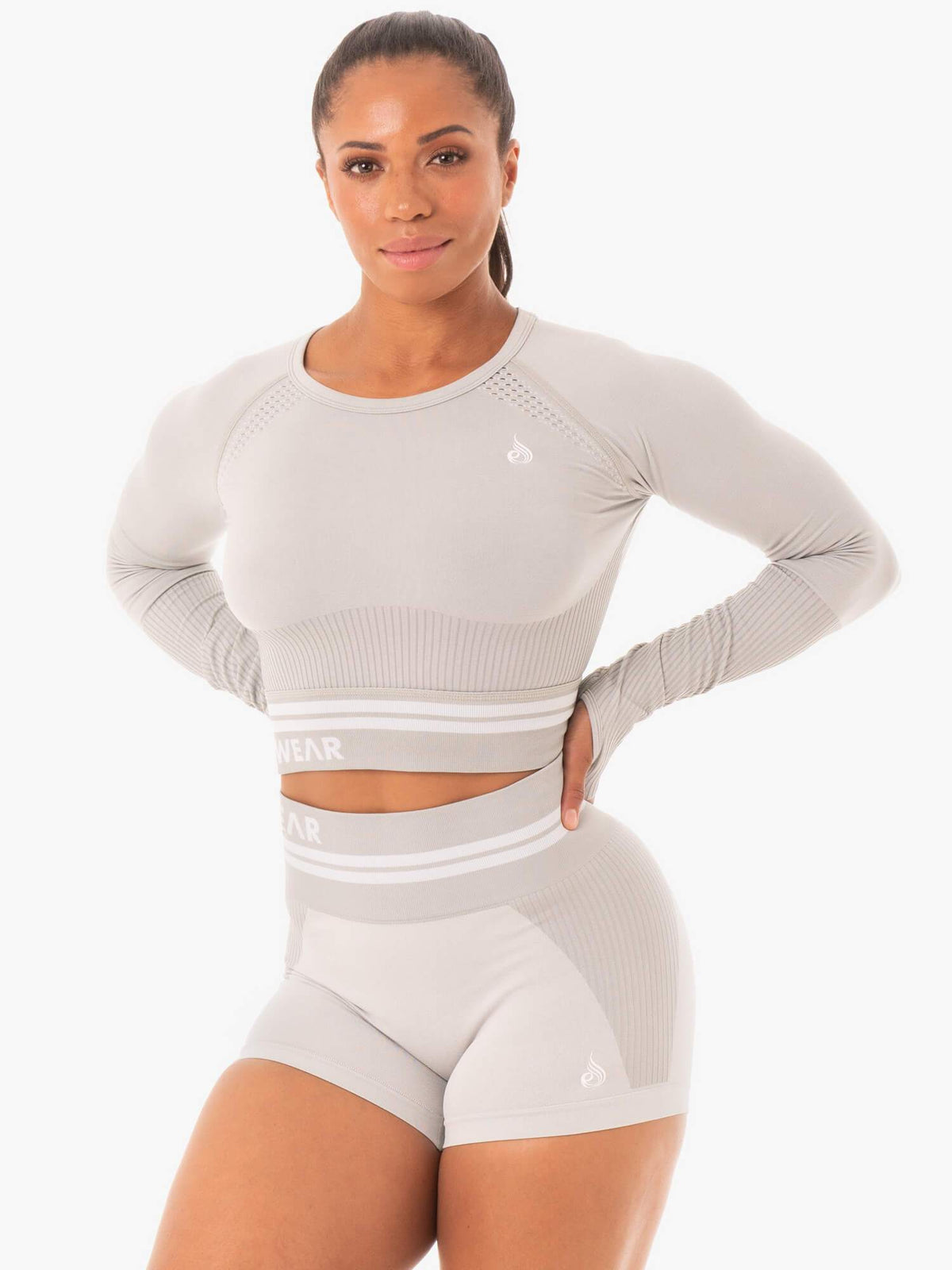 SEAMLESS LONG SLEEVE CROP TOP - PURPLE – Slouper