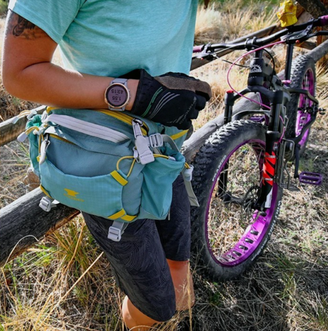 mountain bike and camper