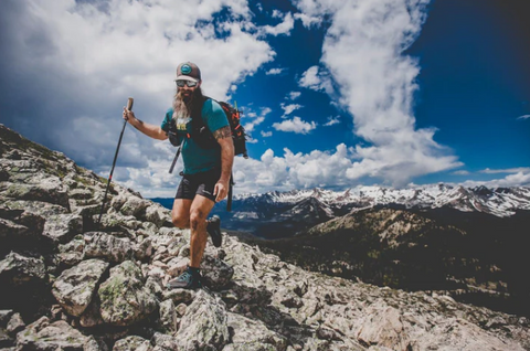 hiker top of mountains