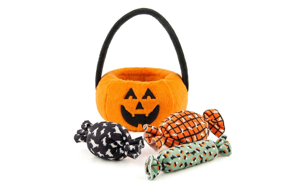 Howl-o-ween Pumpkin Basket Dog Toy