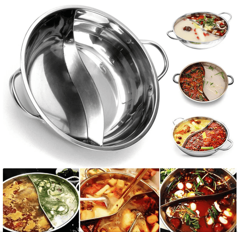 Stainless Steel Divided Pot 38cm – PutOnApron