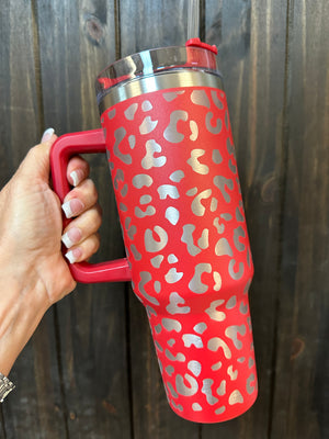 Handle Insulated Cup- Hot Pink (40oz) – The Silver Strawberry