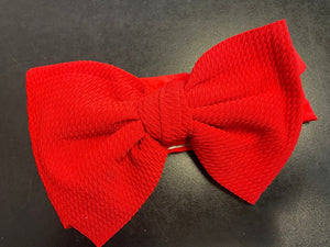 Oversized Headwrap Bow- Red