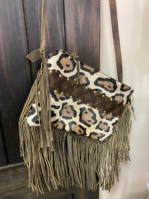 Cowhide Fringe Bag  Resurrect Antiques