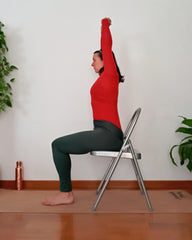 Urdhva Hastasana on yoga chair