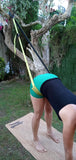 yoga stretch strap on tree