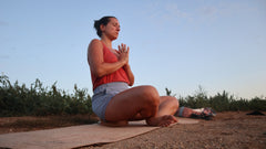 svastikasana on yoga block