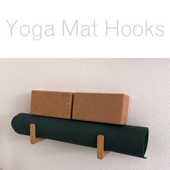 wooden hooks for yoga mat storage