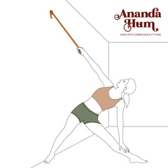 trikonasana with yoga rope