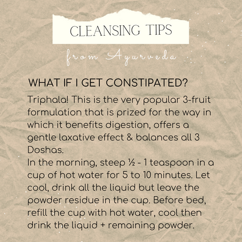 What to do it you get constipated while cleansing