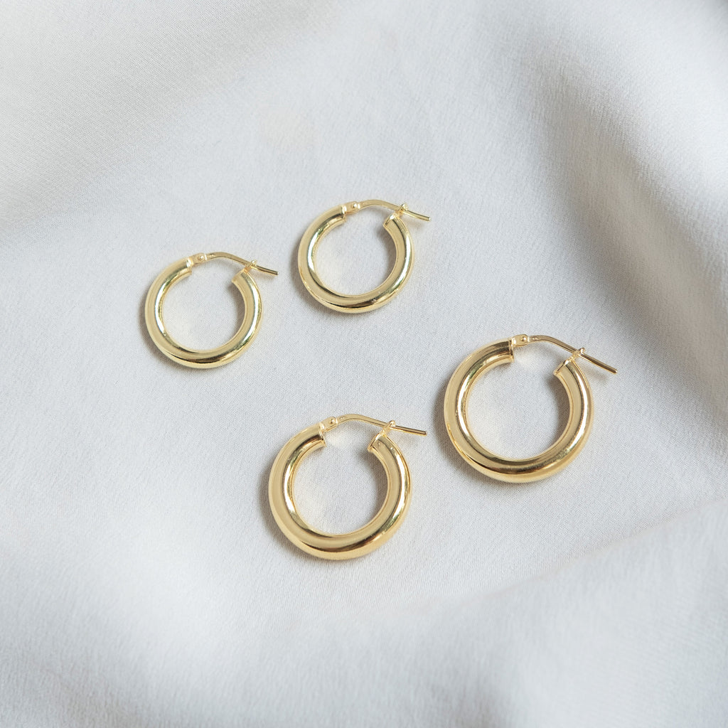 Chunky Hoop Earrings - Large - Gold-Plated Silver – Sister