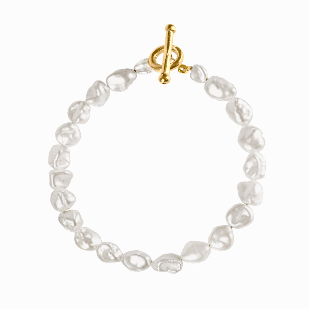 Glass Beaded Bracelet - Silver Clasp – Sister