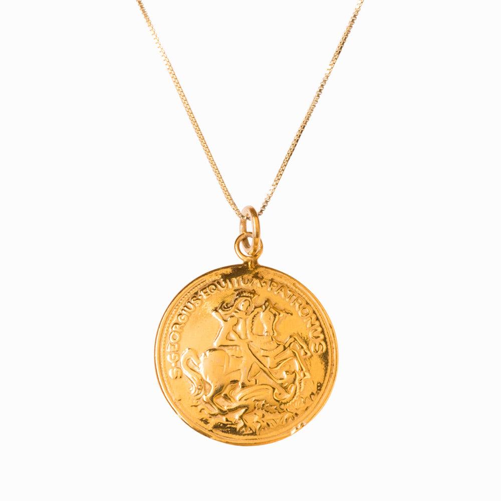 st george gold necklace