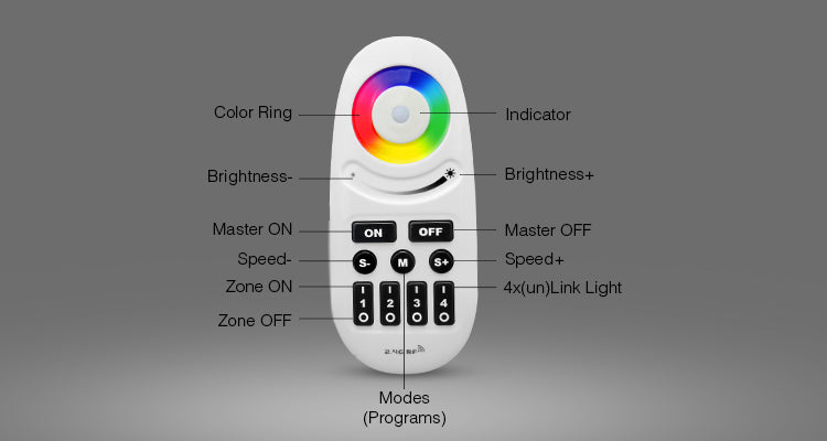 Koopje Gelukkig is dat Onderling verbinden LED RGBW Mi-Light 4-Zone Remote | Step 1 Dezigns