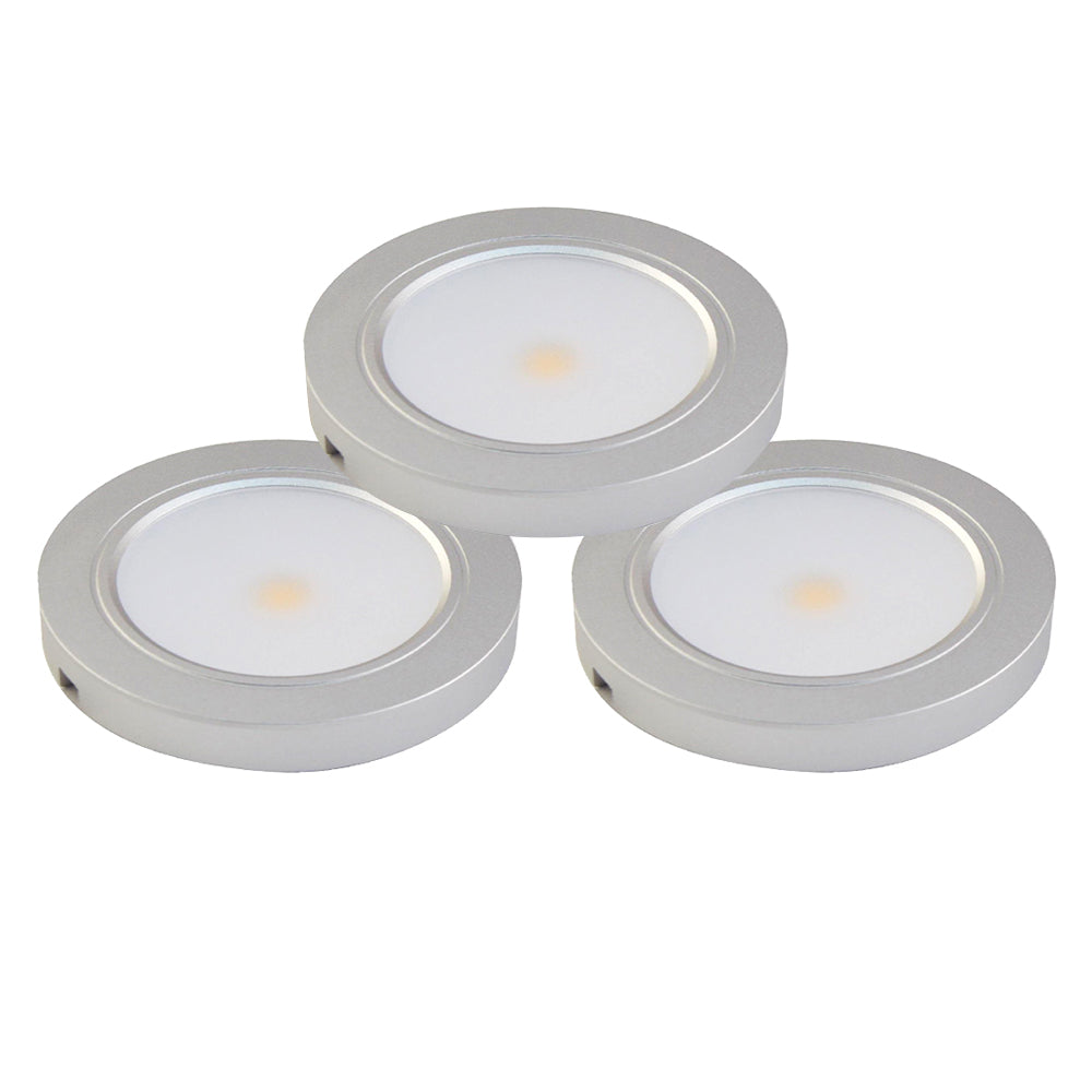 LED Round Puck 3 Lights Kit 12V DC