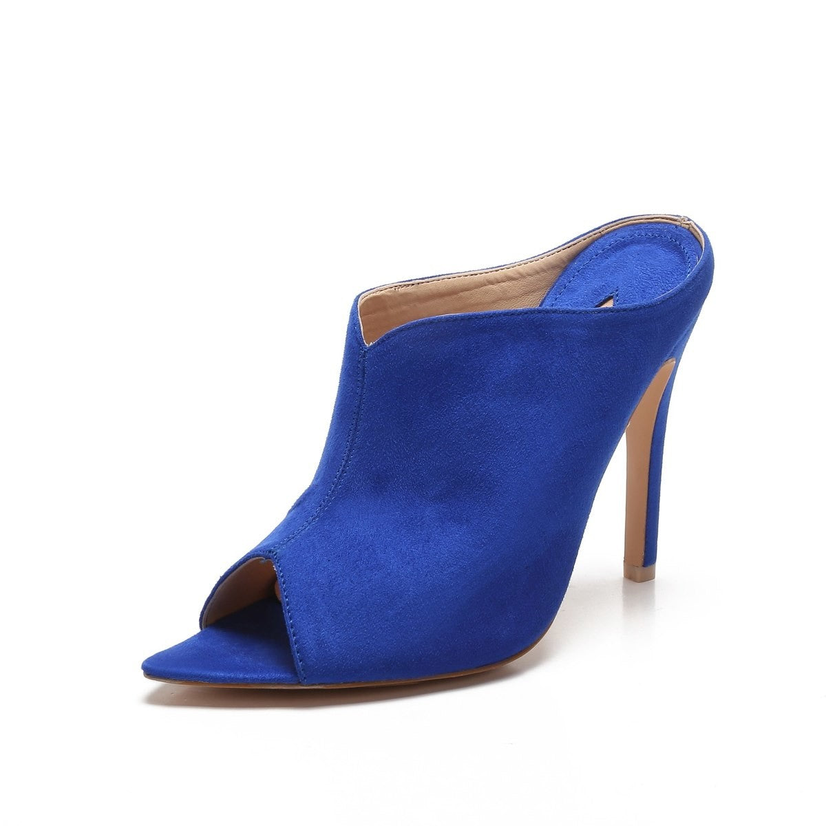 royal blue mule heels