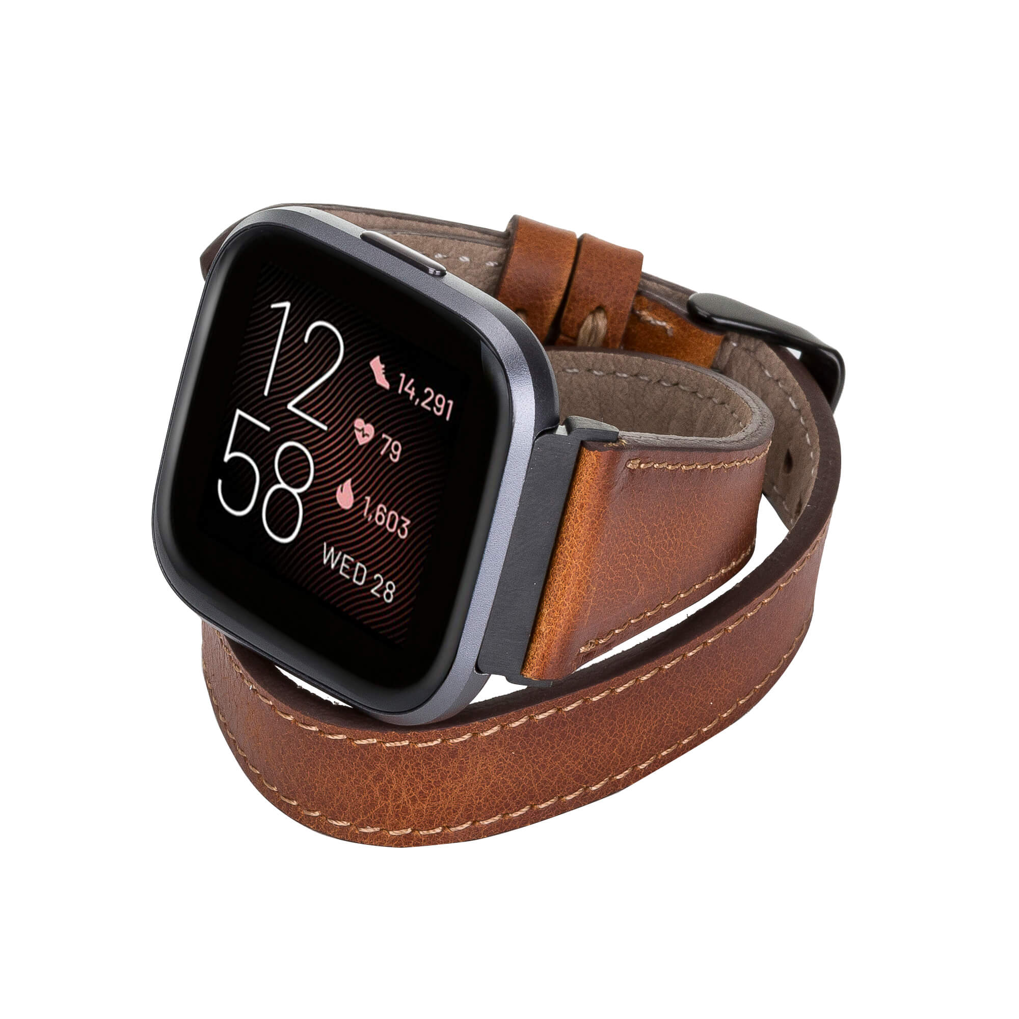 Serena Leather Double Wrap Watch Band 