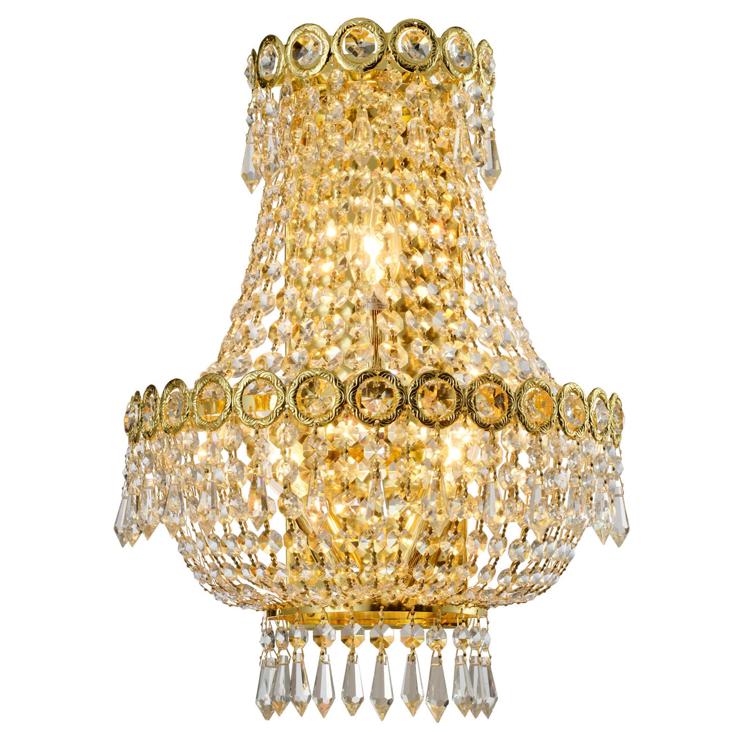 3 light crystal wall sconce