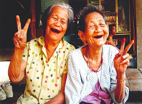 Toothless Thai Elderly Women Smiling