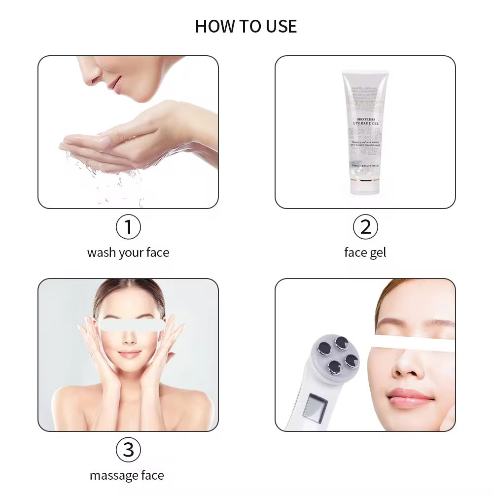Ultrasonic LED Photon Facial Mesotherapy Electroporation RF Radio Frequency Massager Beauty Device On Sale