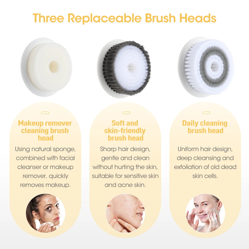 Rejuvenation Set - Ultrasonic Skin Scrubber, Sonic Facial Cleaning Brush On Sale