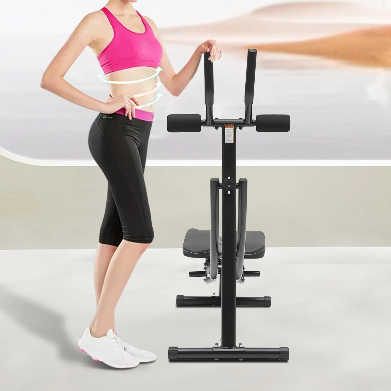 Foldable 0°-180° Rotation Carbon Steel Ab Exercise Machine Fitness Equipment For Home Gym On Sale