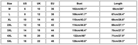 Size Chart: Rainbow Print Long-Sleeve Sweatshirt