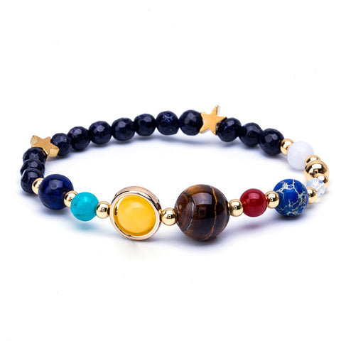 Pulsera De Piedra Natural Galaxy Planets Chakra En Oferta