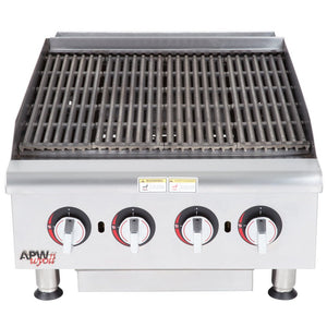 36'' 120000 BTU/ Hr Countertop Commercial Gas Lava Rock Grill GCB