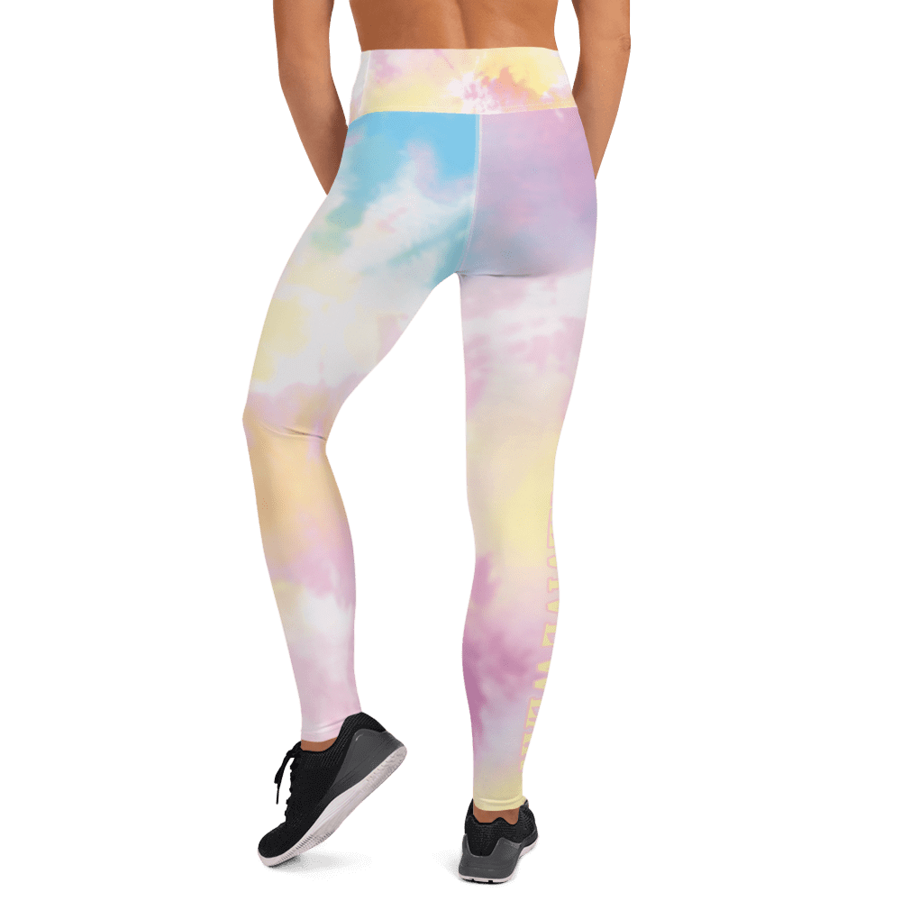 Pastel Rainbow Tie-Dye High Waisted Yoga Leggings for Athletic Women ...