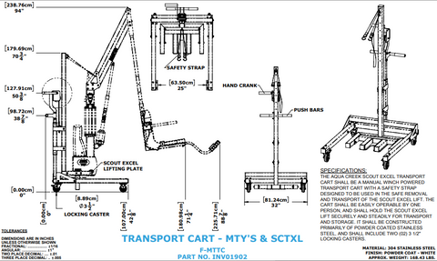 F-714RTC: Transport Cart Specifications with Revolution Lift