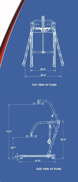 Blue Print - The BestLift™ PL500 | FULL BODY PRO PATIENT ELECTRIC LIFT by Best Care LLC | Wheelchair Liberty