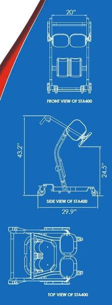 Blue Print - The BestMove™ STA400 Sit-to-Stand Standing Transfer Aid by Best Care |Wheelchair Liberty