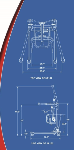 Blue Print - The BestStand ™ SA228 SA228H | SIT TO STAND HYDRAULIC & ELECTRIC LIFT by Best Care LLC | Wheelchair Liberty